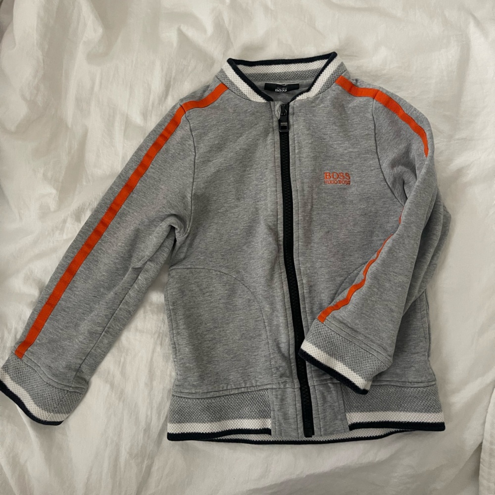 Kids Boss Gray and Orange Zip up